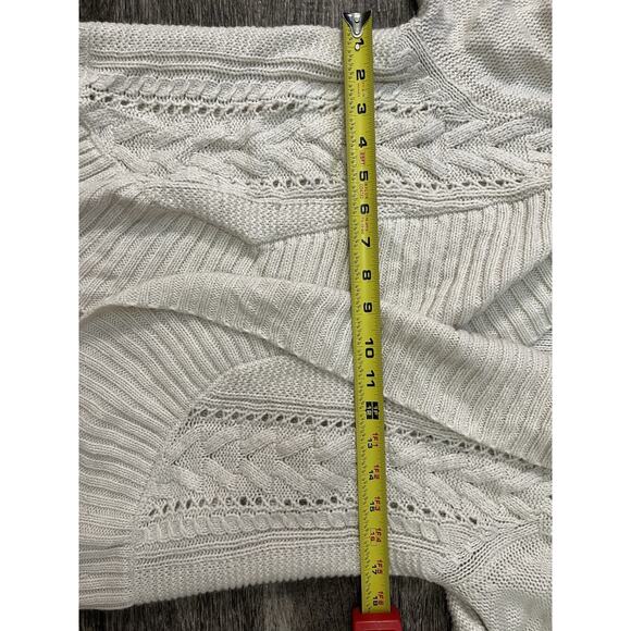 Mossimo Women’s Large Cream Chunky Knit Shawl Collar Open Cardigan Cozy Y2K - Picture 5 of 7